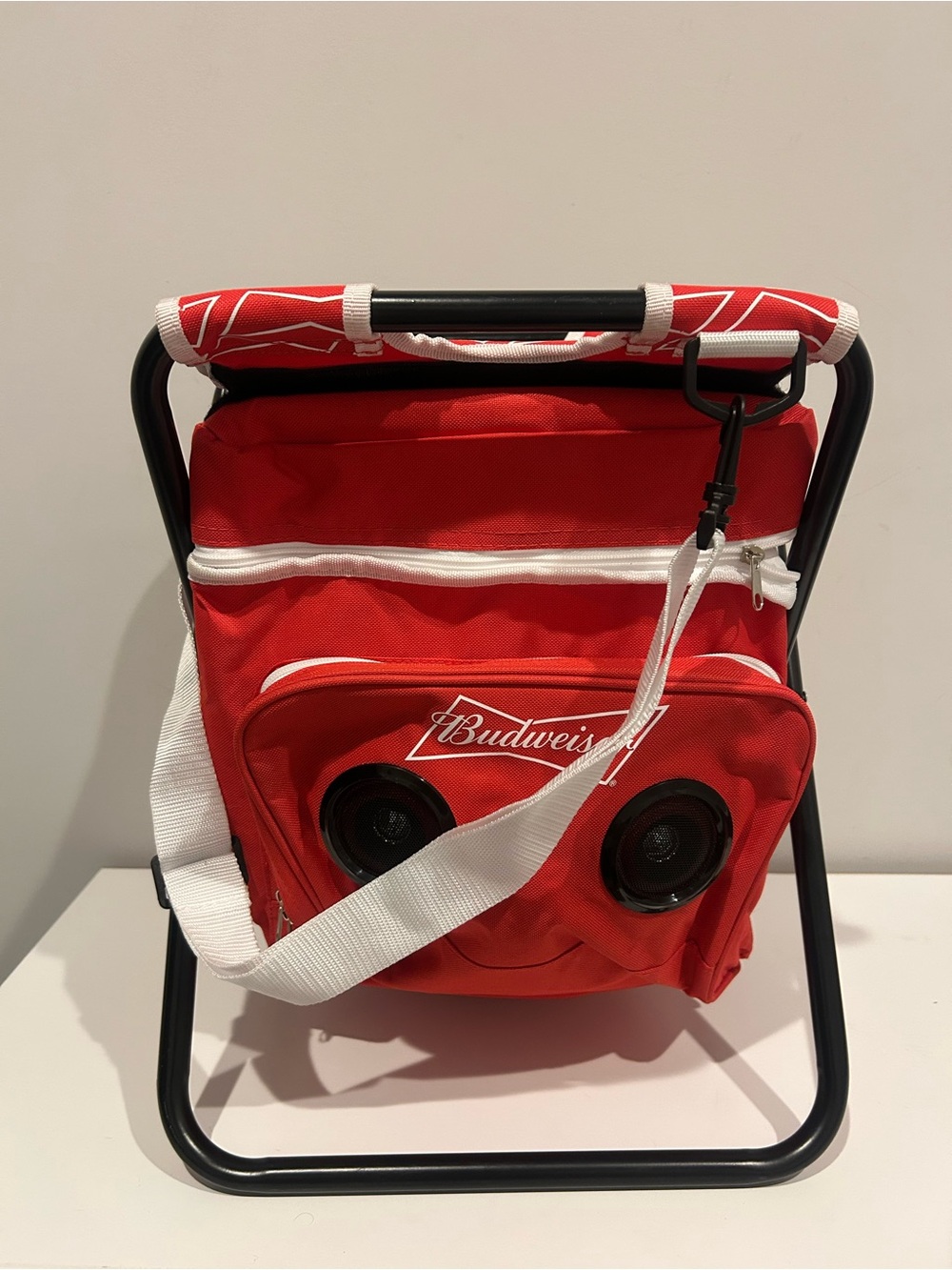 Budweiser Red and White Cooler Chair with Speakers